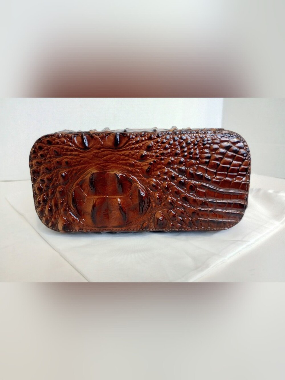 Brahmin Pecan Margo Crocodile Embossed Leather Crossbody Purse - Picture 8 of 13